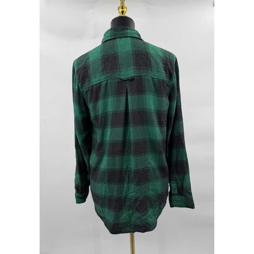 American Eagle‎ Outfitters Green Black Plaid Flannel Boyfriend Fit Shirt Medium - Picture 7 of 10